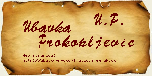 Ubavka Prokopljević vizit kartica